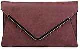 clutch bordeaux samt stylisches Briefkuvert Design styleBREAKER Envelope Clutch, Abendtasche im Kuvert Design mit Schulterriehmen und Trageschlaufe, Damen 02012047, Farbe:Bordeaux-Rot