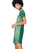 Marca Amazon - find. Vestido de Satén Combinado vpara Mujer, Verde (Khaki), 36, Label: XS