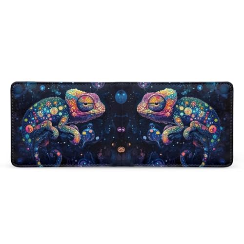 Image of Coldinair Colorful Lizard Leather Wallets for Boys 6-12 Bifold Wallet for Teen Boys Girls,Cartoon Cute Credit Card Cash Id Holder Rfid Blocking Small Wallets with Coin Pocket