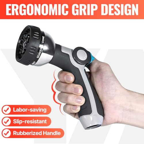 YAMATIC Heavy Duty Garden Hose Nozzle, 8 Adjustable Spray Patterns, 1PCS by YAMATIC - Used condition - Image 4