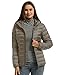 wantdo Women's Packable Down Puffer Jacket Hooded Lightweight Winter Coat Light Khaki X-Large