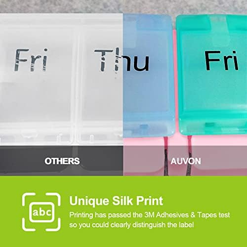 AUVON Weekly Pill Organizer Arthritis Friendly, BPA Free Travel 7 Day Pill Box Case with Spring Open Design and Large Compartment to Hold Vitamins, Cod Liver Oil, Supplements and Medication (Pink)