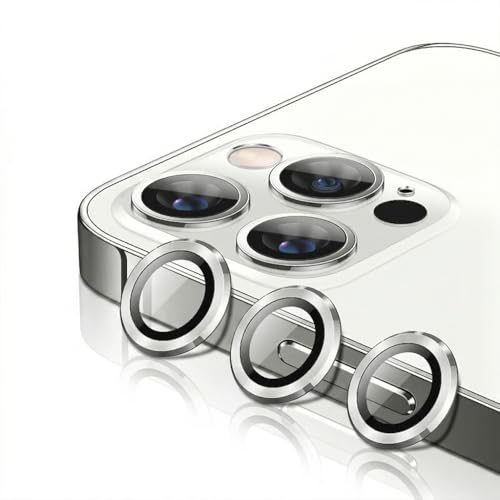 Camera Lens Protector for iPhone 17 Pro Max/17 Pro/16 Pro Max/16 Pro 9H Tempered Glass Screen Protector Cover Alignment Kit Metal Individual Ring (Silver)