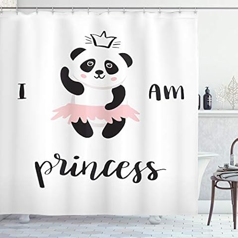 Ambesonne Ballerina Panda Shower Curtain Set Cover