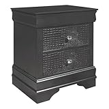 Global Furniture USA Pompei Nightstand Gray Finish Nighstand, Metallic Grey