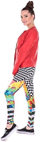 kukubird Printed Patterns Women's Yoga Leggings Gym Fitness Running Pilates Tights Skinny Pants Size 6-10 Stretchable-Hypnotic Cat