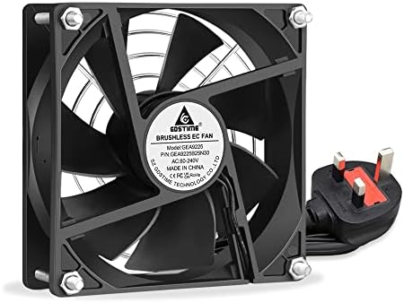 GDSTIME AC EC 220V 92mm Axial Cooling Fan 240V 92mm Fan Dual Ball Bearing 92mm Case Fan 2400RPM Brushless Cooling Fan For Cabinet Server Workstation Exhaust Ventilation