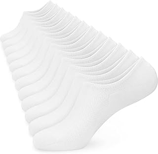 Mens No Show Socks Low Cut Invisible Trainer Socks for Men 9-11 Multipack Comfortable Breathable Thin Cotton Casual Liner Socks with Non-Slip Grip 6 pairs