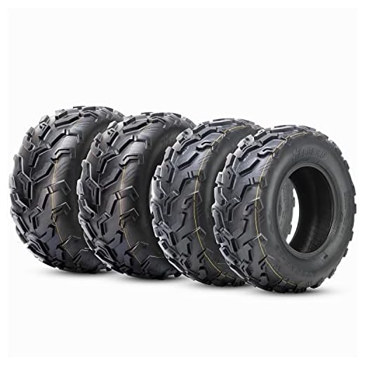Full Set New Premium HALBERD 6PR ATV/UTV Tires, 25x8-12 Front & 25x10-12 Rear, All Terrain 15mm Tread Depth 25x8x12 25x10x12 Trail Sand Off-Road Tires, Set of 4 HU02