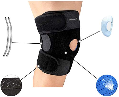 Knee Support Brace for Men & Women – Adjustable Left Right Knee Compression Sleeve, Patella Tendon knee Strap, Knee braces for Pain Relief Arthritis, Meniscus Tear, Weight lifting, Sports