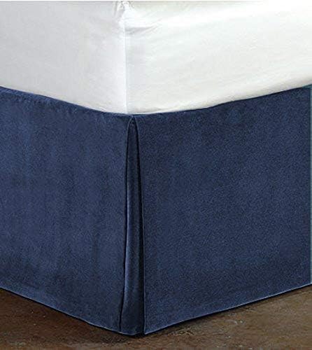 Wrap Around Bed Skirt Peacock Green Color Valvet Bed Skirt 13 inch Drop Length Bed Skirt Dust Ruffle with Split Corners Queen XL. (60 x 84)