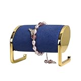 GemeShou blue velvet bracelet holder organizer, bracelet holder display for girls, metal bangle stan
