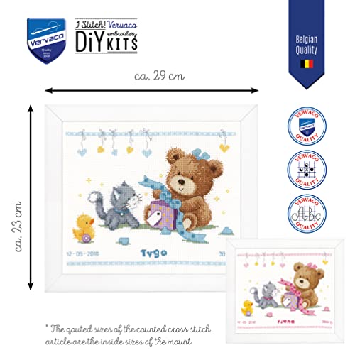 Kit de point de croix compté ours idéal pour décorer la chambre de bébé