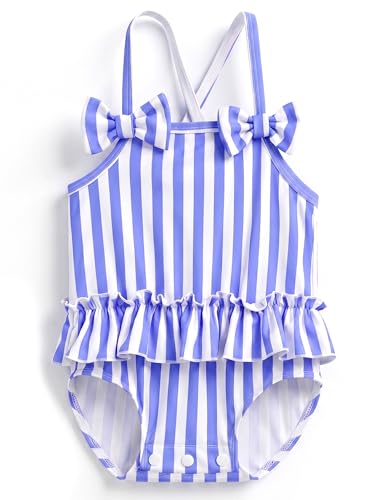 Eayouko Baby Swimsuit Girl Toddler Bathing Suit One Piece Stripe Newborn Infant Swimwear Summer Beach