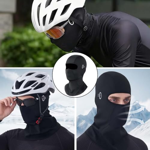 Máscaras de ciclismo, forros para cascos de bicicleta para hombre y mujer, resistentes al viento, cálidas y transpirables, aptas para ciclismo, esquí, motociclismo y deportes al aire libre (negras) - imagen 6