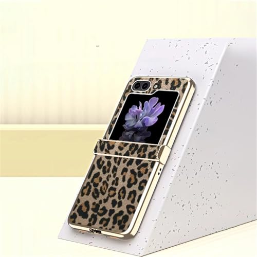 Coque léopard en cuir pour Samsung Galaxy Z Flip 5 chic et antichoc
