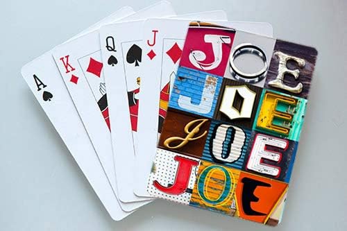 JOE Personalized Playing Cards Using Sign Letters