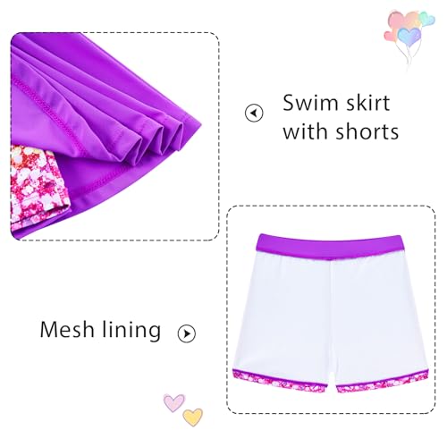 Image of Girls Tankini Swimsuit Mermaid Bathing Suits Criss-Cross Strap Adjustable Summer Beach Two Piece Swimwear Size 4-12