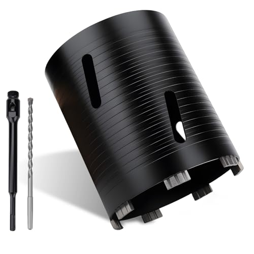 MOXPIFY 152mm x 170mm Long Diamond Core Drill Bit Set with 240mm SDS Plus Shank. To Be Used In Concrete Masonry Brick Block Stone Granite.