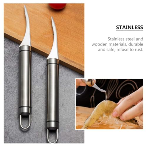 Image of Shrimp Opener and Prawn Peeler | Stainless Steel Shrimp Peeling and Cleaning Intestines Cutting Knife | Seafood Shell Cleaner for Kitchen | -1 Pcs, [ Silver]