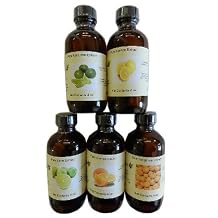 OliveNation Set of 5 Citrus Extracts - Lemon, Lime, Key Lime, Orange, Tangerine - 5 x 4 oz bottles