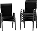 Amopatio Gartenstühle Stapelbar 8er Set, Hochlehner Stapelstühle aus Textilene und Metallgestell, Terrassenstühle Balkonstuhl mit Armlehnen Wetterfest, 60 x 72 x 96 cm, Schwarz