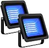 Luz Negra UV de 50W, Reflector LED Ultravioleta de 365nm a Prueba de Agua IP66 con Interruptor de Encendido/Apagado para Identificación de Gemas, Curado de Precisión, Fiestas Glow, Halloween (2 Piezas, 50W) 2