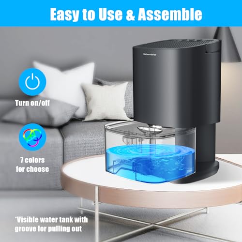 Madetec Dehumidifiers For Bedroom 35Oz Small Dehumidifier For Home 2500 Cubic Feet(350Sq Ft) With 7 Led Lights, Ultra Quiet & Auto Shut Off Dehumidifier For Bathroom Basement Closet Garage Rv thumb #4