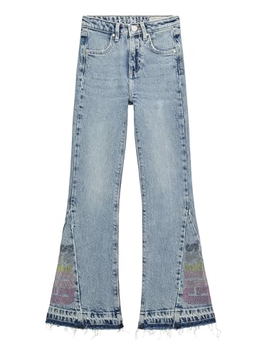 GUESS Girls' Stretch Denim Flare Rhinestone Jeans3