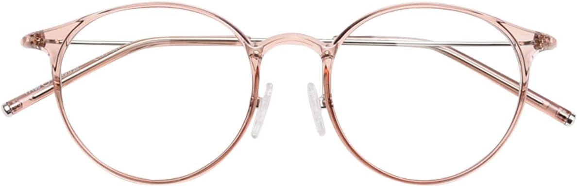 Blue Light Blocking Glasses, Round, Non-Prescription, 0.3 oz (8 g), Ultra Lightweight, TR90 UV Protection, UV Protection, PC, Clear Lens, Round, Small Face Effect, Stylish, Fashionable
