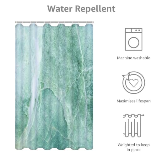 Rideau de douche imperméable lavable en machine marbre vert