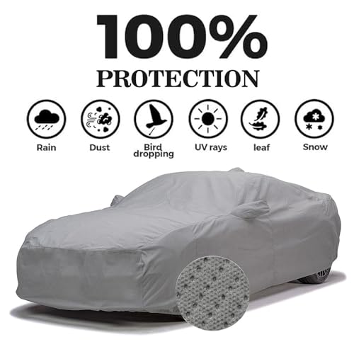 Image of Sulfar 100% Waterproof Car Body Cover Compatible with Mirror for Hyundai Santro Xing (Triple Stitched, Full Bottom Elastic, Grey-TB)