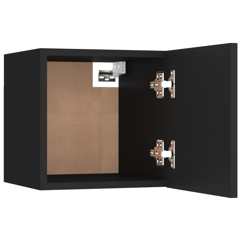 vidaXL Armadietti a Parete per TV 2 pz Neri 30,5x30x30 cm