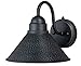 VAXCEL Outland Rustic Farmhouse 1-Light Barn Dome Wall Lantern with Dusk to Dawn Photocell Sensor, Outdoor Hammered Steel Gooseneck Wall Light Fixture, Aged Black, 10" W x 9" H x 11.75" D