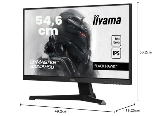 iiyama G-Master Black Hawk, IPS, 1920x1080@100Hz, 1ms, 300cd/m², 1000:1, Haut-parleurs, 1xHDMI, 1xDisplayPort, USB HUB (2x2.0), Black Tuner, i-Style Colour