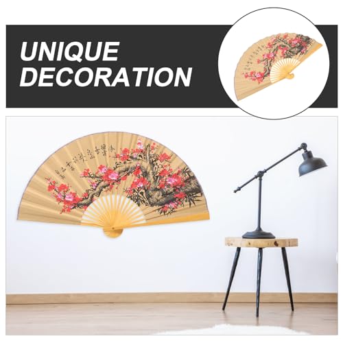 Abanico de papel plegable OUNONA para decorar paredes vacías con estilo oriental floral 5
