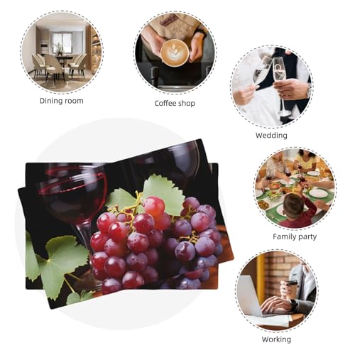 Sets de table en lin synthétique rouge vin de qualité supérieure 45x30cm