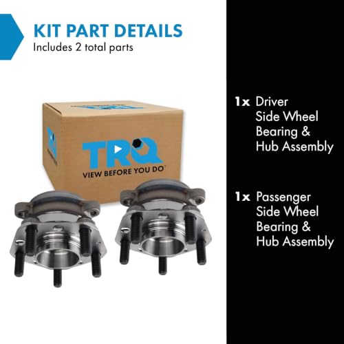 Image of TRQ Rear Left and Right Wheel Bearing and Hub Assembly Set 2 Piece
