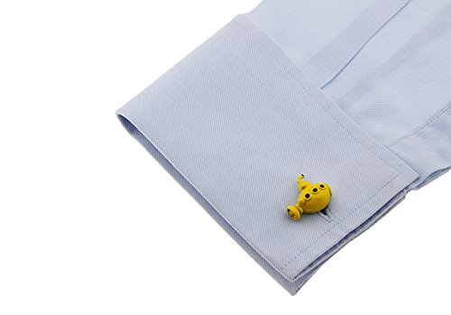 MRCUFF Submarine Yellow Sub Pair Cufflinks in a Presentation Gift Box & Polishing Cloth2