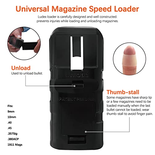 Ludex Universal Magazine Speed Loader For 9Mm,10Mm.40.357.380 1911 Single And Double-Stack And .45 Single Stack Magazine #TOP3