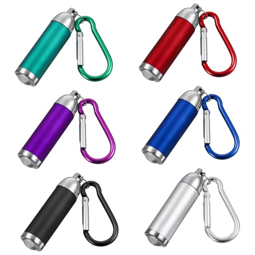 HOMSFOU 12pcs Mini Keychain Flashlight Climbing Hook Aluminium Alloy Compact Torch for Outdoor Adventures and Home Use Any Occasion