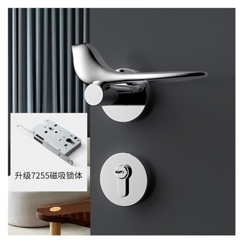 Serrure de porte magnétique chrome pour chambre à coucher silencieuse