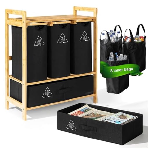 Are luggage and kitchen supplier recycleble Stylish 4 Section Recycling Bin