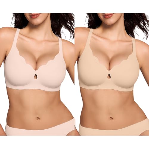Image of ProKloud Bras for Women No Underwire Wireless Jelly Bras Full Coverage Seamless Push Up Bralettes Support Tshirt Bra