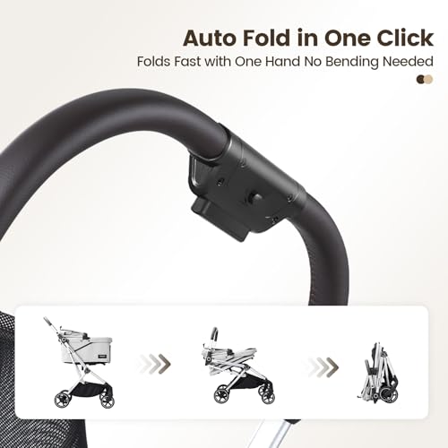 Beberoad T4 Poussette pour chiens et chats de petite et moyenne taille (T4 MAX gris) – vue 2