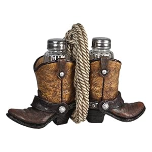 Rivers Edge Products Salt and Pepper Shakers Set, Unique Poly Resin and Glass Spice Dispenser, Novelty Kitchen Counter Décor