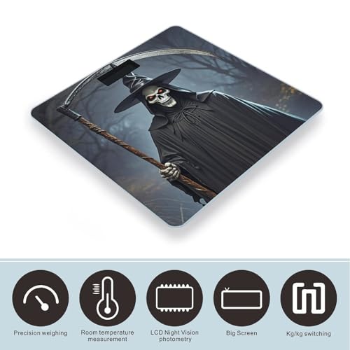 Báscula digital Death Scythe vidrio templado para baño miniatura 3