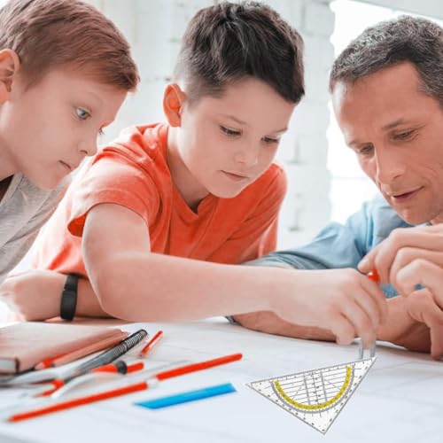 4 Stück Geodreieck Grundschule, Geodreieck Klein, Bruchsicher Und Transparent, GeodreieckAus Kunststoff, Für Schule Und Büro (15 Cm)