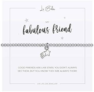 Lu Bella Friendship Bracelets Birthday Gifts For Women. Birthday Gifts For Friends. Personalised Best Friend Silver Charm Bracelet For Her 18th, 21st 40th or 50th Birthday