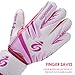 Linkidea Youth Soccer Gloves, Size 6 Goalkeeper Gloves with Anti-Slip Latex Palms Fits Kids Youth, Durable Finger Saves Goalie Gloves for Game or Training (Pink)